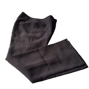 Women’s Black Dress Pants Size 12 Lined Wide Leg Trousers Office Career